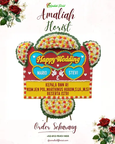 Karangan Papan Bunga Pernikahan di Selabatu